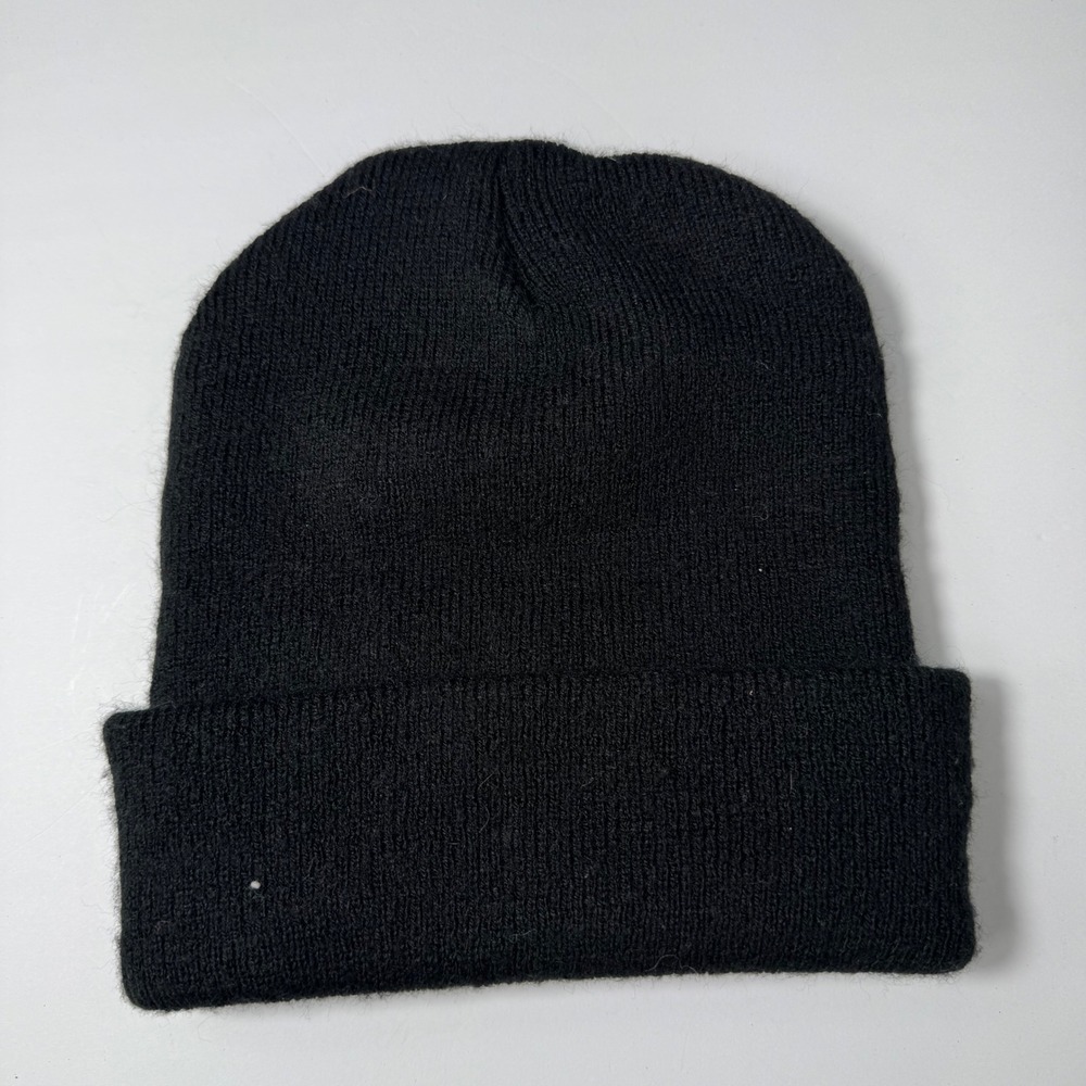 Carhartt Black Beanie Acrylic A18-BLK One Size Grunge Skater Punk - Picture 2 of 3